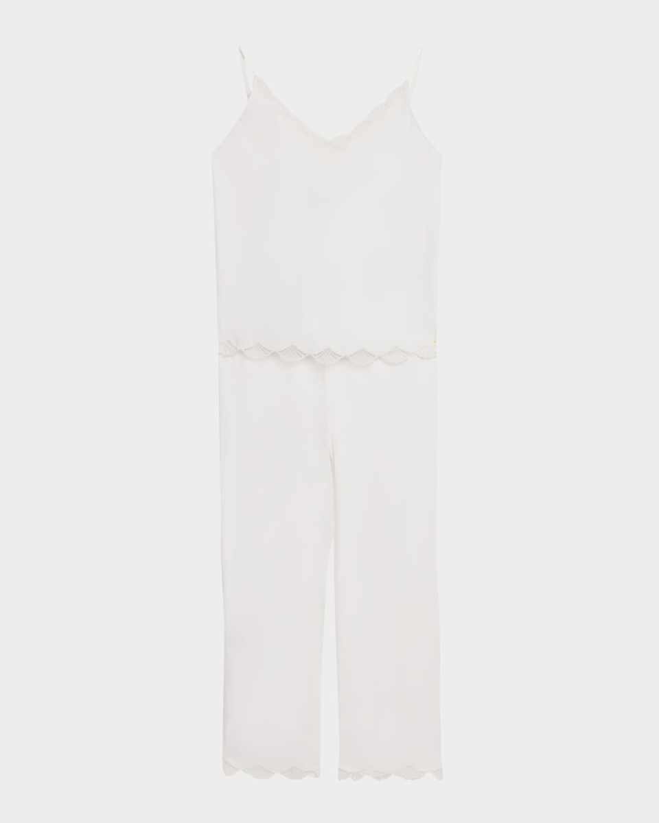 Bliss Serenity Lace-Trim Cotton Pajama Set